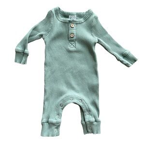 Little One Shop 3 month sage green romper